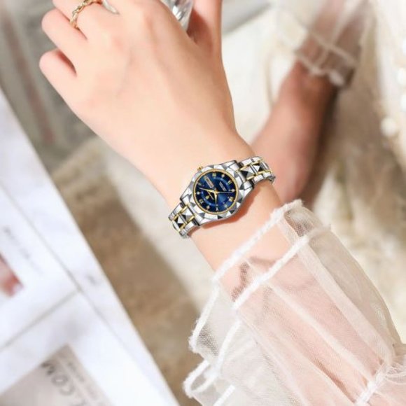 POEDAGAR Luxury Ladies Dress Watch Luminous Waterproof Stainless Steel Quartz - Picture 2 of 5